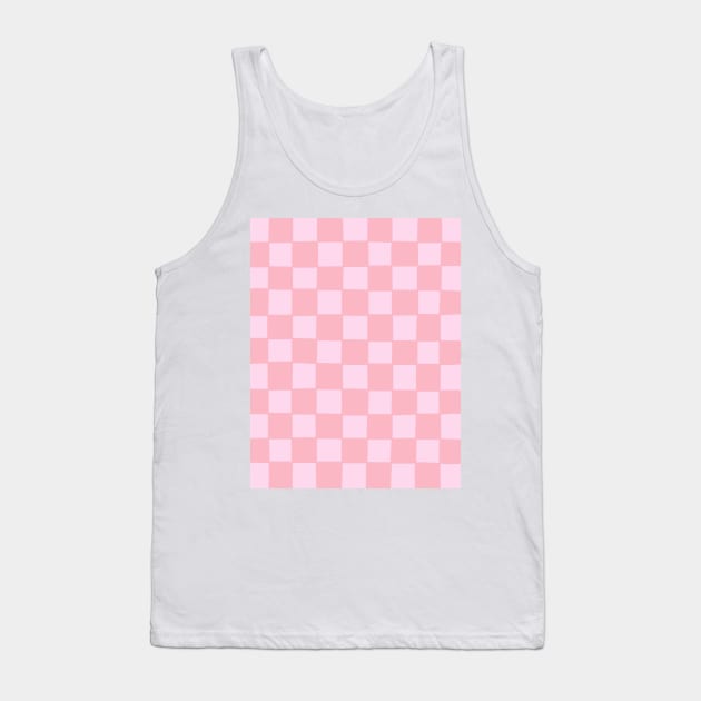 Pink Check Pattern Tank Top by kriitiika